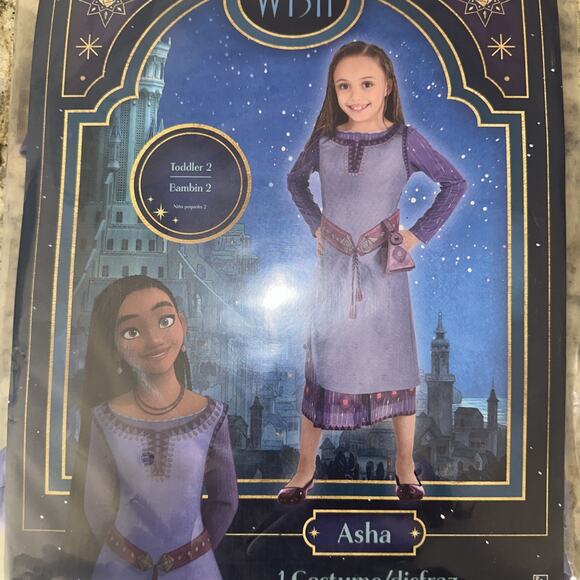 Disney Wish ASHA Toddler Size 2T Halloween Dress Up Costume Girl 2 Piece NEW - Picture 2 of 3
